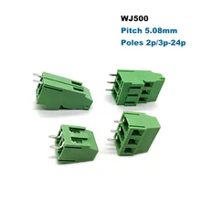 

30Pcs PCB Screw Terminal Block Connector Pitch 5.08mm Morsettiera 500V/H Straight 2/3P Electric Wiring Cable Bornier 10/20A