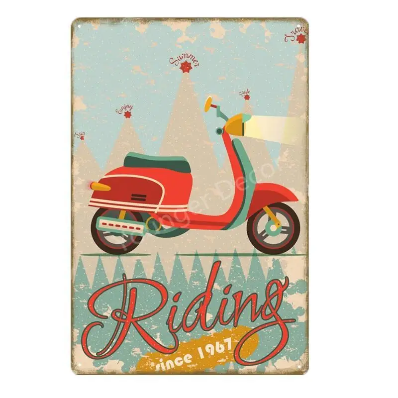 Bellissima Vespa From Italy With Love,Retro Metal Plaque/Sign,Motorcycle,Scooter