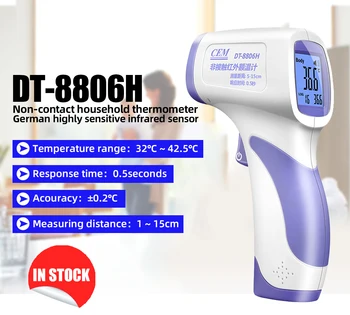 

CEM Non-contact Infrared Thermometer Measure Human Body Temperature With High Precision Measurement Tool High Temperature Alarm