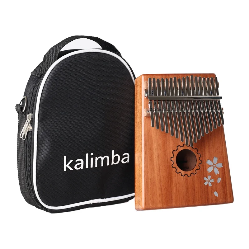 17 клавиш Kalimba большой пианино из красного дерева с универсальной сумкой молотком