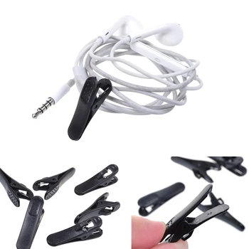 

6pcs 3cm PVC Clips for Headphone Headset Cable Cord Holder Clips Clothing Earphone/Microphone Cord organizer tool Black Color #2