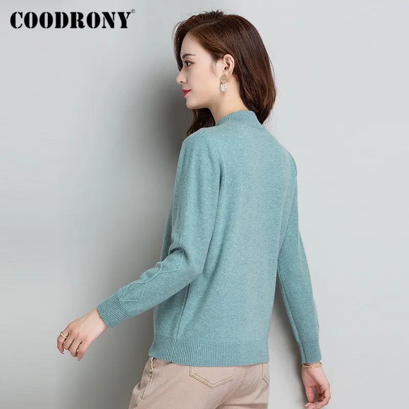 COODRONY Brand 2020 Autumn Winter Warm Merino Wool Female Jumper Streetwear Elegant Basic Slim Pullover Sweaters Women W1180
