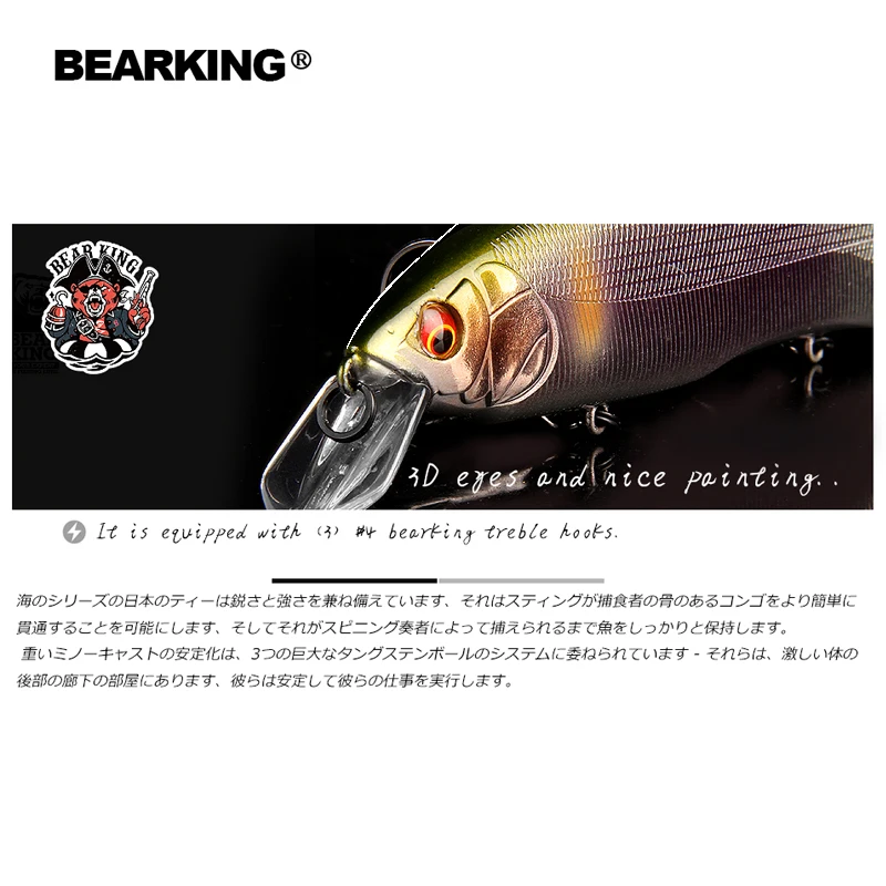 BEARKING 16 см 30 г новые рыболовные приманки, разные цвета, гольян кривошипная Вольфрамовая весовая система воблер модель кривошипная приманка