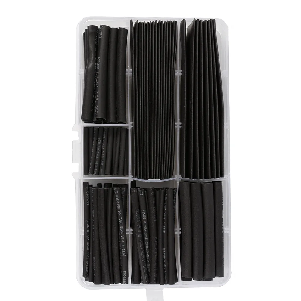 150pcs Black Environmental Protection Inflaming Retarding Heat Shrink Bushing Boxed 150pcs Black Environmental Protection Inflaming Retarding Heat Shrink Bushing Boxed