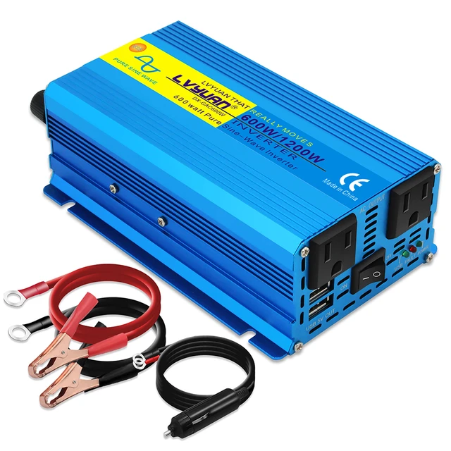 Pure Sine Wave Inverter 600w/1200w Dc 12v To Ac 100v 110v 50hz/60hz Voltage  Converter Us Socket Car Cigarette Lighter Plug - Car Inverters - AliExpress