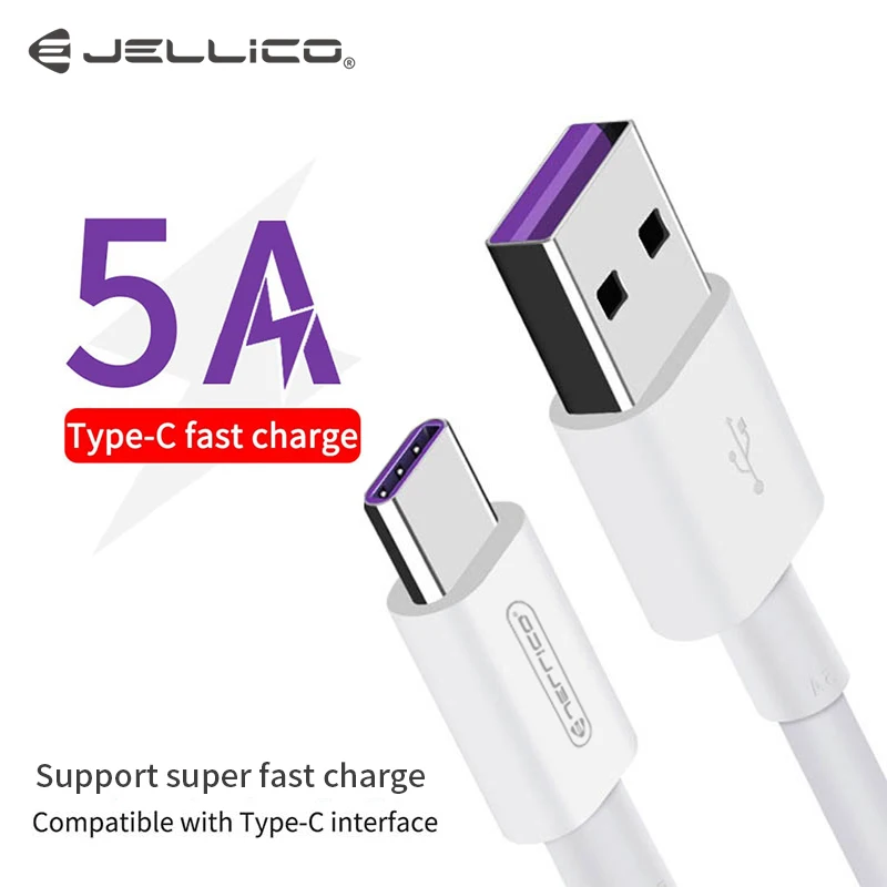 Кабель Jellico 5A USB C Type Сверхбыстрый зарядный кабель Huawei P30 для Honor V10 Samsung|Кабели