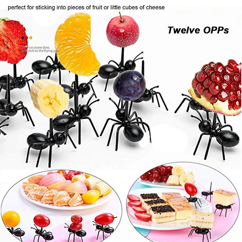 Party Series Ant Toothpick Hardworking Horse Ant Fruit Fork Plastic Ant Fork Ant Toothpick Lunch Sign Ant Mobile Dessert Fork