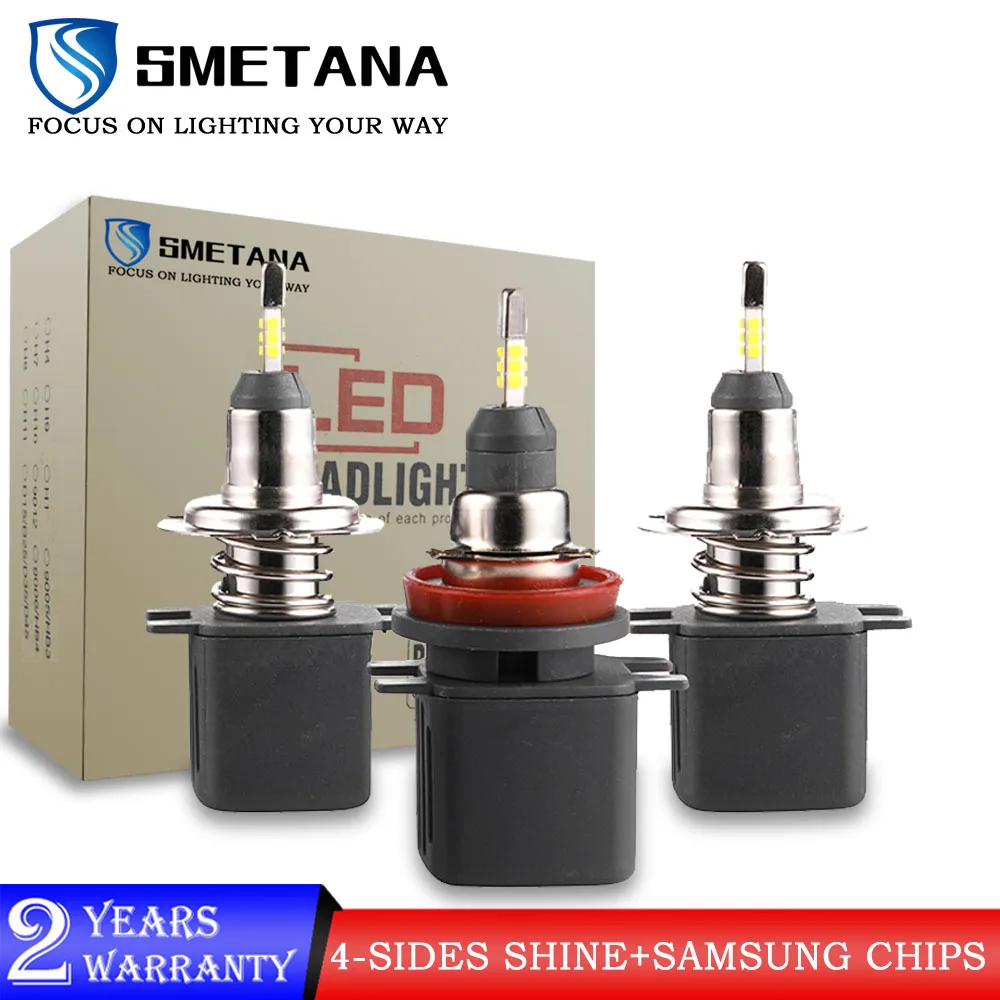 360 ° Shine H7 H8 H9 H11 SMETANA F2 2Pcs Mini Led H1 H4 9005 9006 D1S/D2S/D3S/D4S Автомобильные фары светодиодные