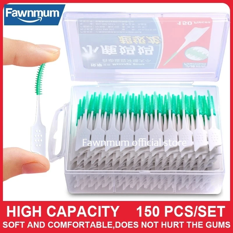Fawnmum 150Pcs/Set Orthodontics Braces Interdental Brush Clean Between