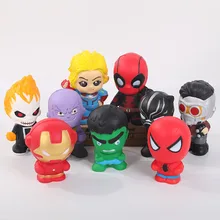 Игрушка Марвел супер медленно распрямляющийся мягкий фигурка железного человека Человек-паук танос сжимающиеся болотного цвета игрушка Kawaii сжимаемые игрушки для снятия стресса