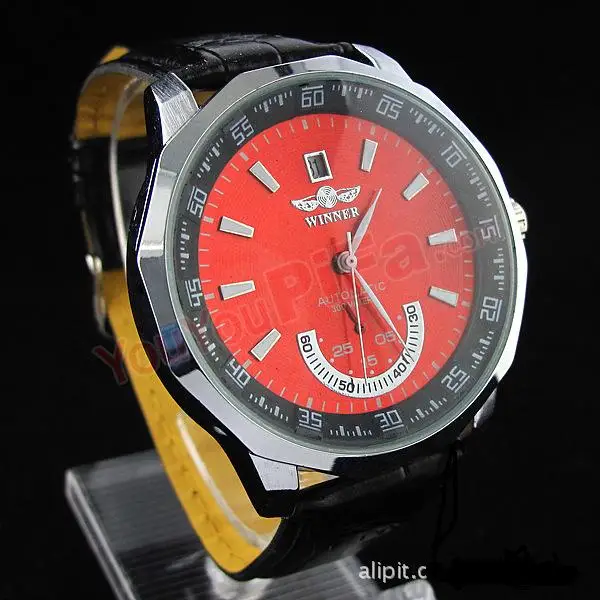 Relogio Masculino Winner Brand New Men's Automatic Mechanical Watches Leather Strap Watch Fashion Sports Men luxury Wristwatches 