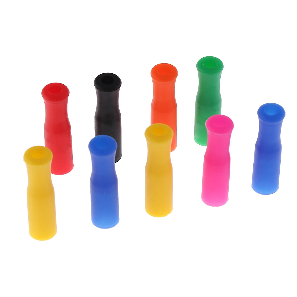 Plastic Straws Metal Straw Set Metal Straws Drinking Straws Stainless Steel Straw Silicone Straws 10Pcs 6mm/8mm Caps Silicone Tip Food Grade Bar Stainless Steel Straw Teeth Protector Cover Anti Burn Prevent Scald Straw Sleeve