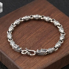 S925 стерлингового серебра ювелирные изделия ведро бисера кран тайского серебра мужчин и женщин браслет запястье серебряная цепь