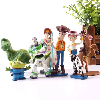

Toy Story Buzz Lightyear Bulleye Rex Bo Peep Alien Jessie Woody Action Figure PVC Collectible Model Toys 7pcs/set