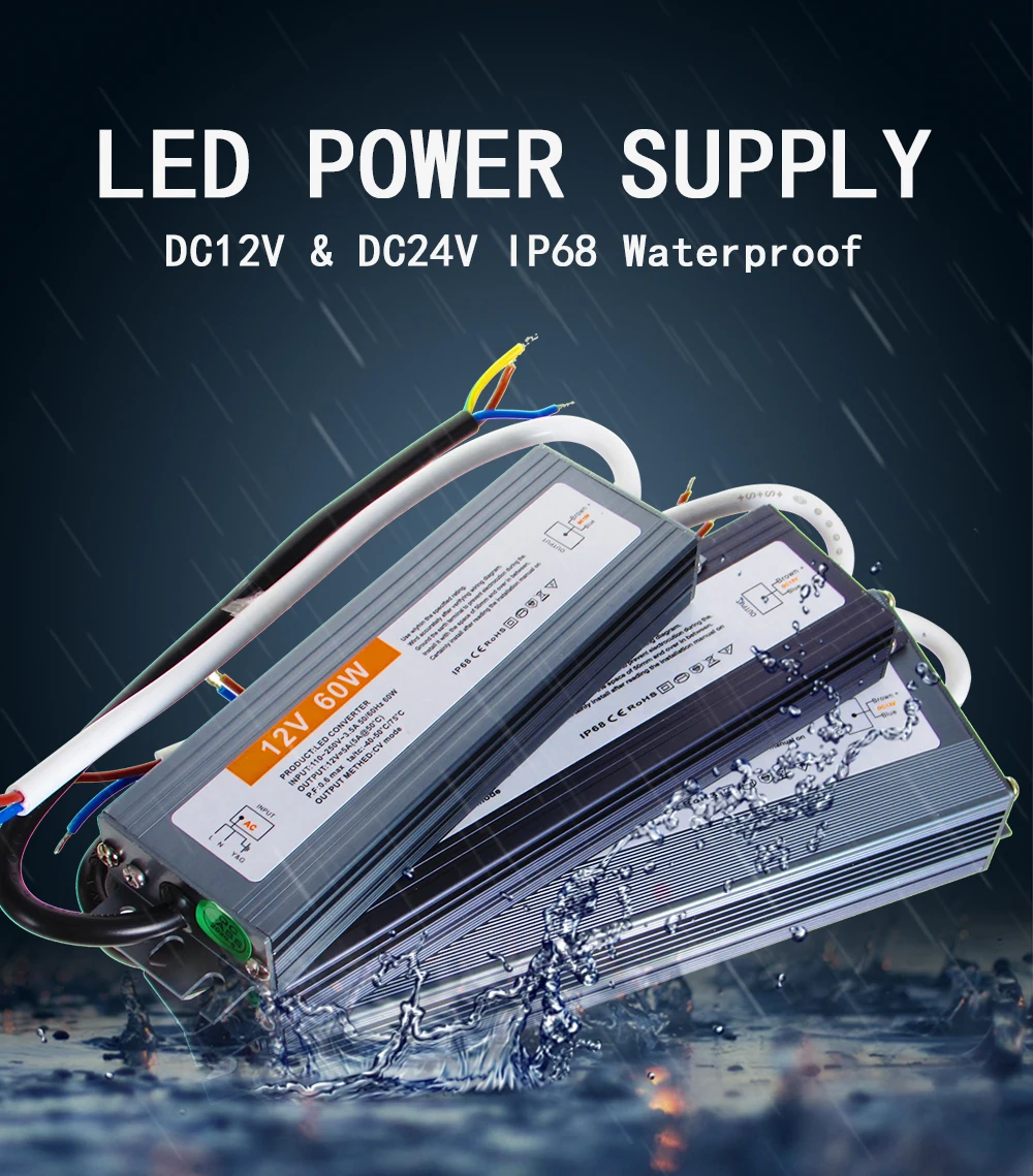 AC DC Transformers 12V 24V Power Supply 12 24 V Volt IP67 IP68 Outdoor Waterproof 24V Power Supply AC-DC 220V TO 12V10W-400W AC DC Transformers 12V 24V Power Supply 12 24 V Volt IP67 IP68 Outdoor Waterproof 24V Power Supply AC-DC 220V TO 12V10W-400W