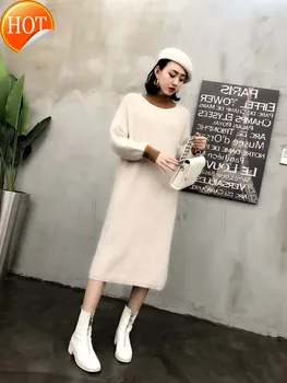 

Women 2020 New Long Pullovers Real Mink Cashmere Export Quality Factory Outlet Lady Sweater wsr545