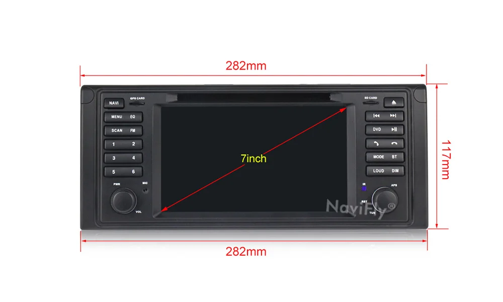 Cheap NaviFly Android 9.1 GPS multimedia player for BMW X5 E53 1999-2005 2006 E39 1995 1996 1997-2003 Car radio BT AM Quad core 2+32G 4