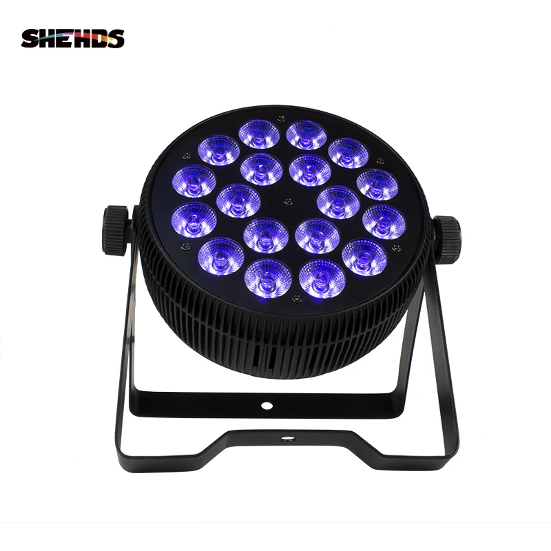 SHEHDS, 18x3 Вт, WOnly, фиолетовый, алюминиевый сплав, светодиодный, плоский, DMX512, сценический эффект, освещение для DJ Disco, для дома, вечерние, свадебные украшения