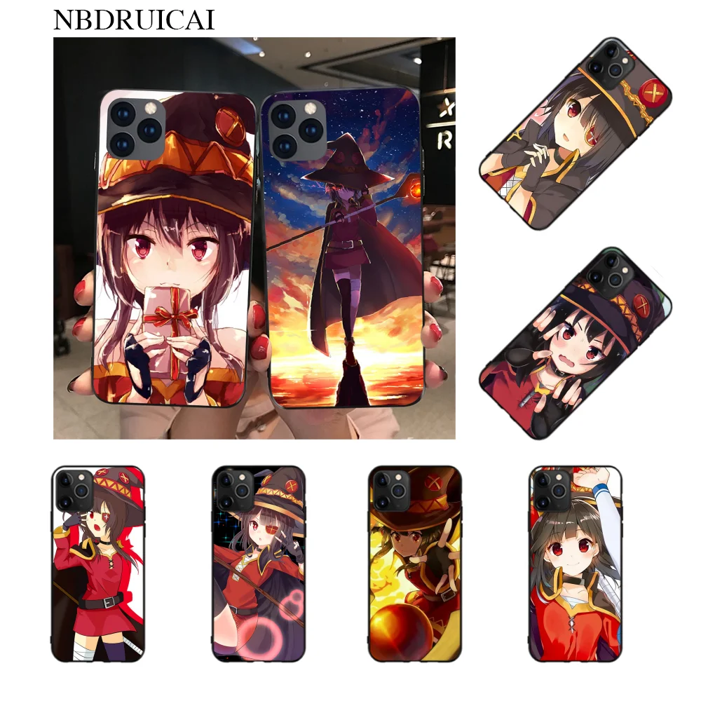 NBDRUICAI аниме коносуба мегумин черный ТПУ мягкий чехол для телефона iPhone 11 pro XS MAX 8 7 6