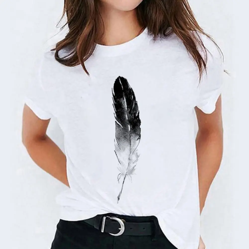 

Women's Short-Sleeved T-shirt Fashion Printed Bottoming Shirt Plump Girls T Shirt Women Fashion Tops