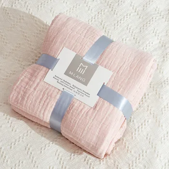 

Four Layer Gauze Muslin Towel Blanket for Kids Teens Summer Air Conditioning Nap Blankets Lightweight Soft Bedding Coverlet