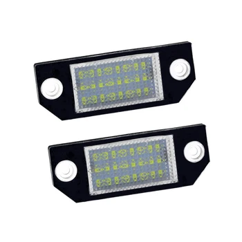 

2pcs License Plate Light Car LED License Number Plate Light Lamp 12V 24 LED White Light for Ford Focus MK2 03-08 C-MAX 03