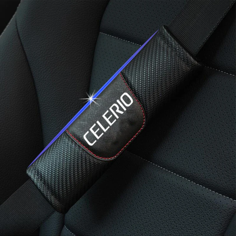 Для Suzuki Celerio 2 шт. углеродного волокна Кожаная накладка для ремня безопасности