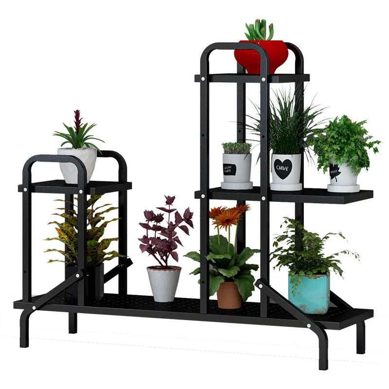 simple modern iron art floating window multi-layer flower pot shelf landing living room assembly shelf multi-function