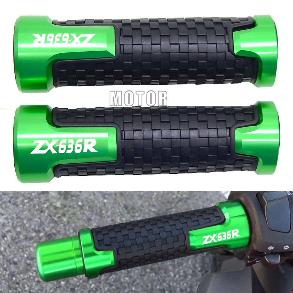 Для мотоцикла Kawasaki ZX636R/ZX-636R 2006- ZX 636 R 7/" 22 мм алюминиевая резиновая противоскользящая ручка для мотоцикла ручные ручки