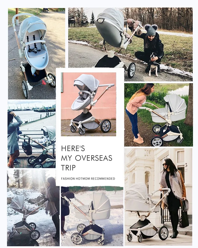 Carrinho de Bebê de Couro Carrinho de Bebê Carrinho de Bebê Rotação de 360 Mãe Gostosa Alta Paisagem Graus Pu Padrão Europeu Infantil Dobrável 2 standard strollers
