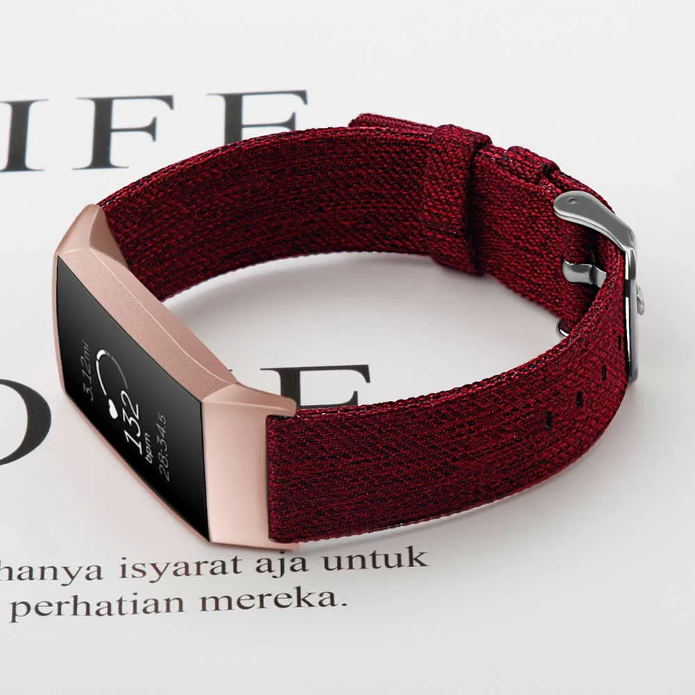 Модный тканый ремешок для наручных часов сменный тканевый Fitbit Charge 3 аксессуары