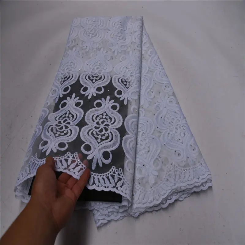 Sequin Lace African Lace Fabric White 2022 High Quality Lace French Lace Fabric Mesh Nigerian Lace Fabrics For Wedding Dress