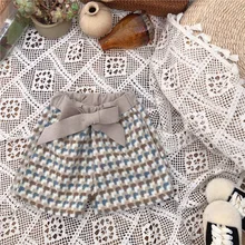 Новое поступление, клетчатые шорты для девочек детские шорты для девочек на осень и зиму Одежда для маленьких девочек 2-7 лет