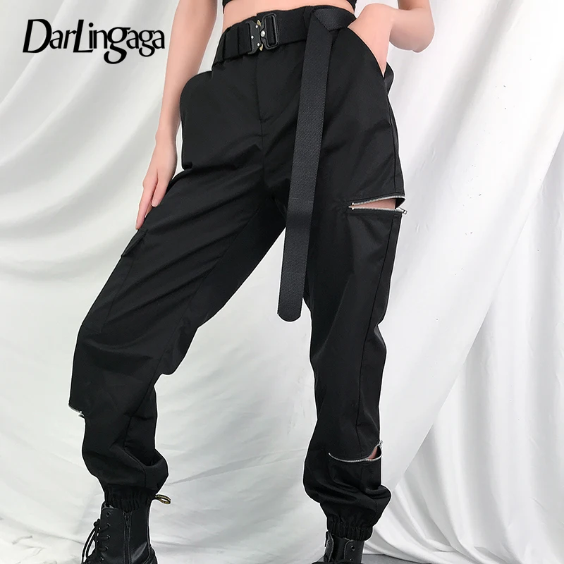 

Darlingaga Streetwear Baggy Cargo Pants Women Big Pockets Trousers Joggers Fashion Open Zipper Women's Pants Track Cool Bottoms