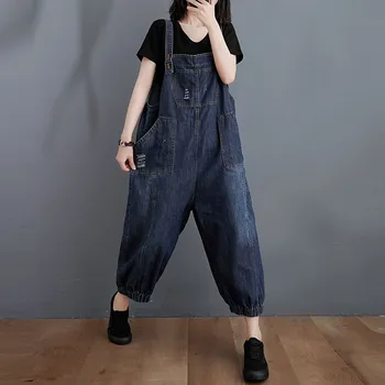 

Women Casual Denim Jumpsuit New Arrival 2020 Fashion Streetwear Vintage Jeans Overalls Female Loose Comfortable Rompers S1770