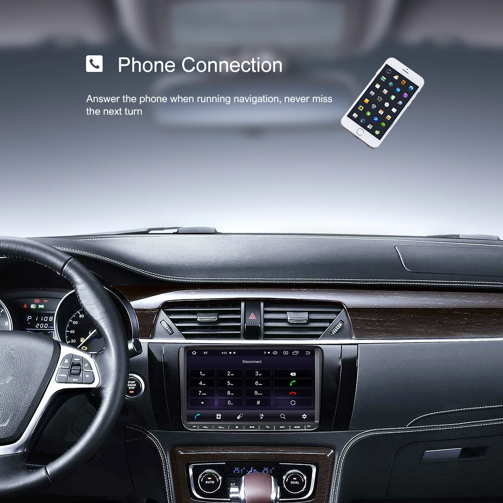 Sale AMPrime 2 din Autoradio 9" Android 9.0 car Multimedia Quad-core Car Radio Touch Screen GPS WIFI Bluetooth USB/AUX/FM MP5 Player 14