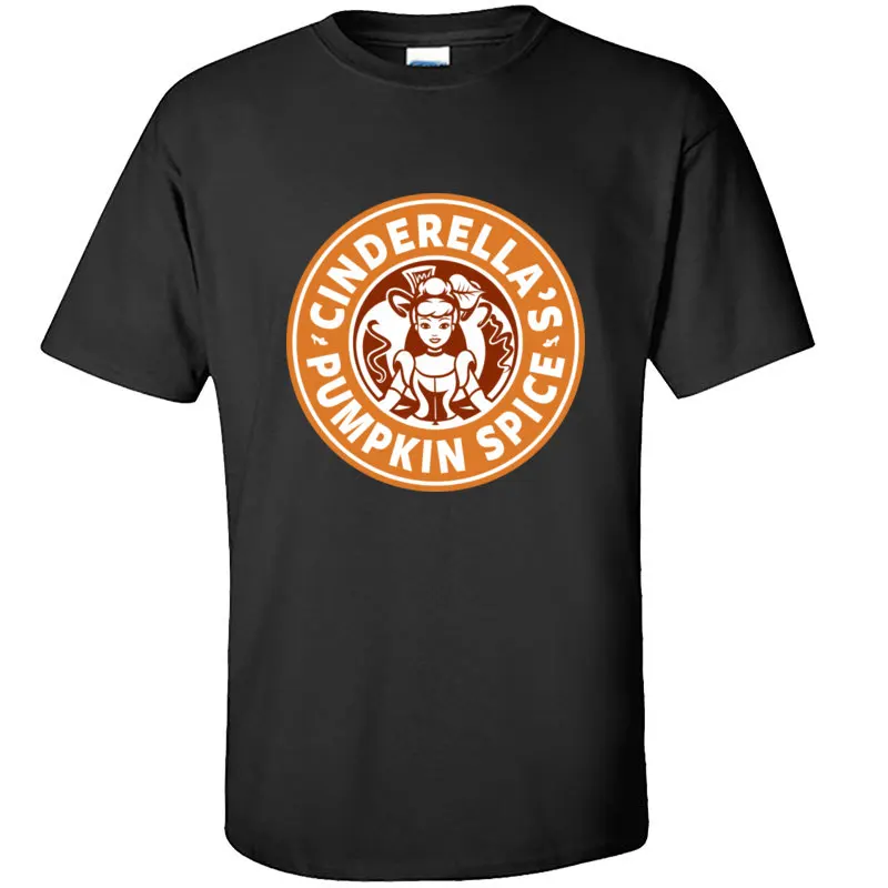 Cinderellas Pumpkin Spice Coffee T Shirt Birthday Gift Round Neck 100% Cotton Tops for Men Autumn Sweatshirt |