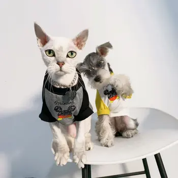 

Summer new pet raglan sleeves T-shirt cat anti-hair loss clothes summer Bomei Teddy dog sunscreen small dog clothes