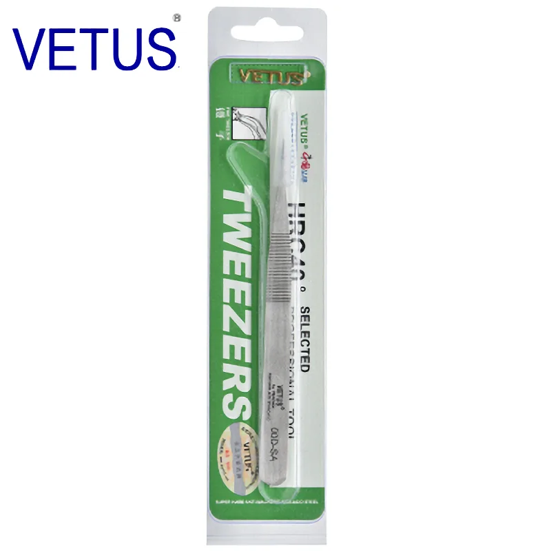 100% VETUS Original 00D-SA Tweezers Hyperfine High Precision Non-magnetic Anti-acid Pincers Manicure ESD Forceps 5