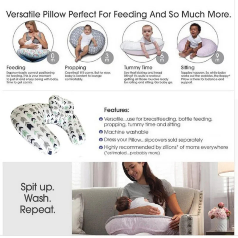 Детские подушки для грудного вскармливания, многофункциональная подушка для кормления, моющаяся модель подушки для малышей, регулируемый уход, съемные наволочки