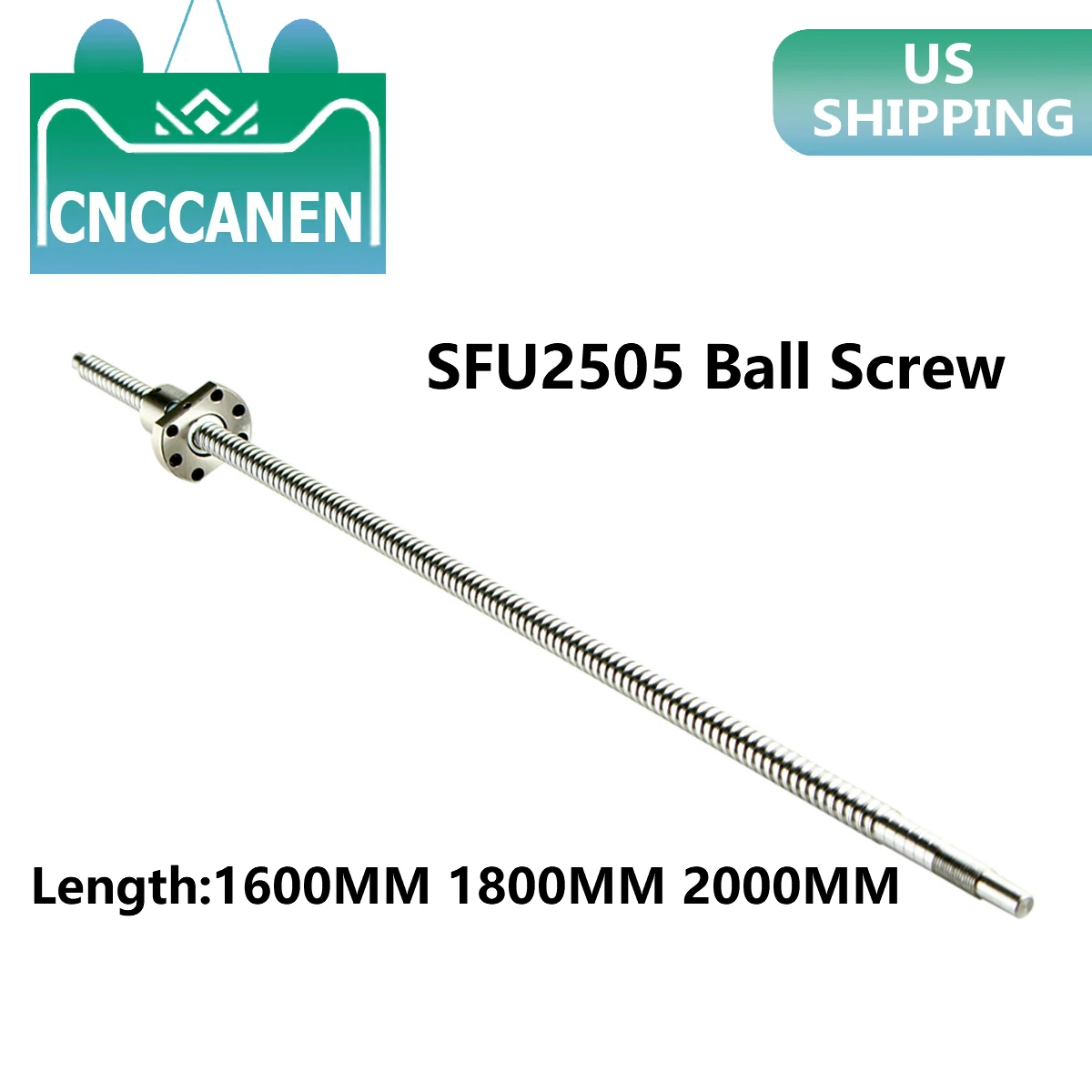 Ball Screw SFU2505 RM2505 L1600mm~2000mm Ballscrew End Machined & BK20&BF20 CNC 