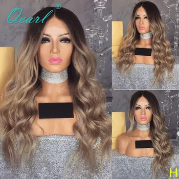 

Ombre Lace Front Wigs Human Hair Blonde Wig Malaysian Remy Wavy 13x4 Bleached Knots 130% 150% Preplucked Hairline Qearl