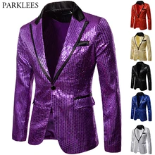 Блестящий Фиолетовый Блестящий мужской пиджак для ночного клуба спортивные пиджаки для выпускного мужчины s DJ сценическая одежда для певцов рок-н-ролл костюмы