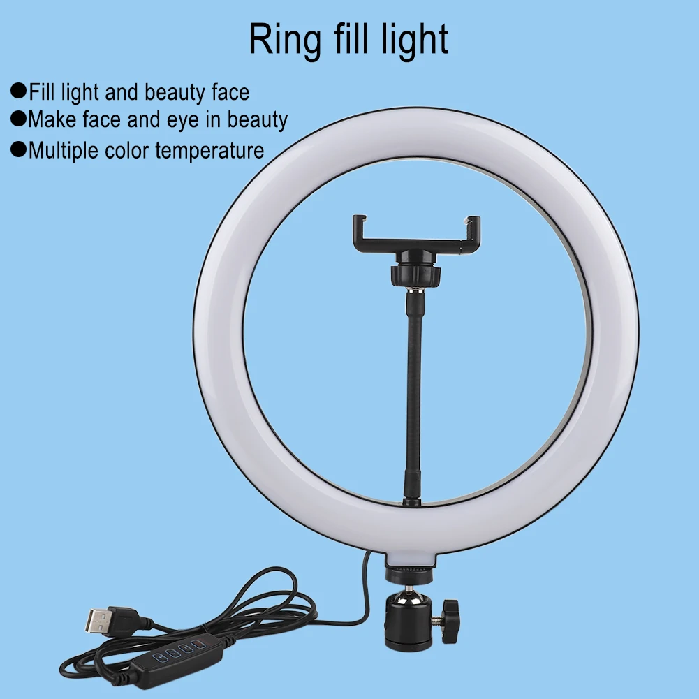 

26cm Ring Light 10'' Video Lamp Dimmable LED Selfie Annular Lamp USB Photography Light Beauty Lamp for Makeup Studio Live