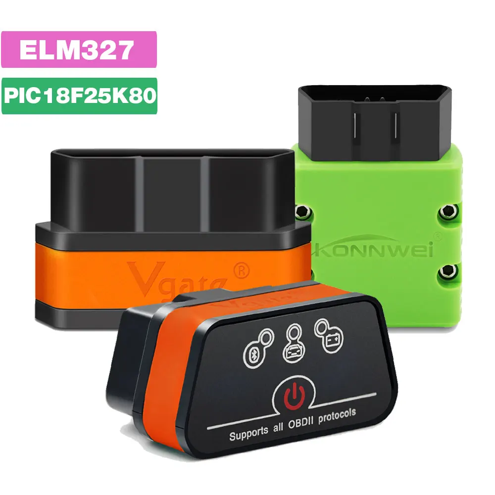 Low Price Diagnostic-Tools ELM Code-Reader PIC18F25K80 Elm327 V1.5 OBD2 Bluetooth/wifi Konnwei Kw902 32715522644