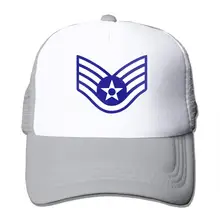 ВВС сержанта унисекс Регулируемый Snapback ремень Кепка-тракер в сетчатая шляпа от солнца сетки Бейсбол CapBlack