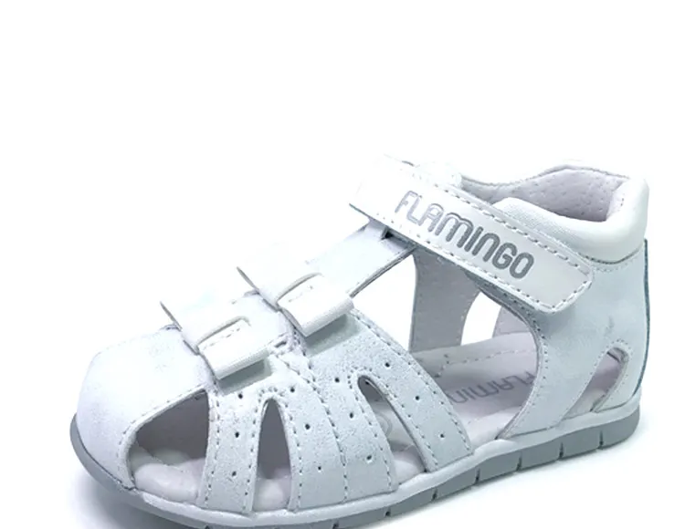 FLAMINGO kids Sandals Hook& Loop Flat Arched Design Chlid Casual Princess Shoes Size 19-24 For Girls 201S-XY-1689
