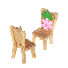 Миниатюрные смолы стол и стулья микро садовые горшки для растений бонсай ремесло украшения 72XF