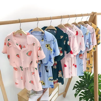 

WEIXINBUY Boys Girls Kids Pajama Sets Cartoon T-Shirt Tops short Pants Toddler Baby Sleeping Clothes Pajamas Sleepwear