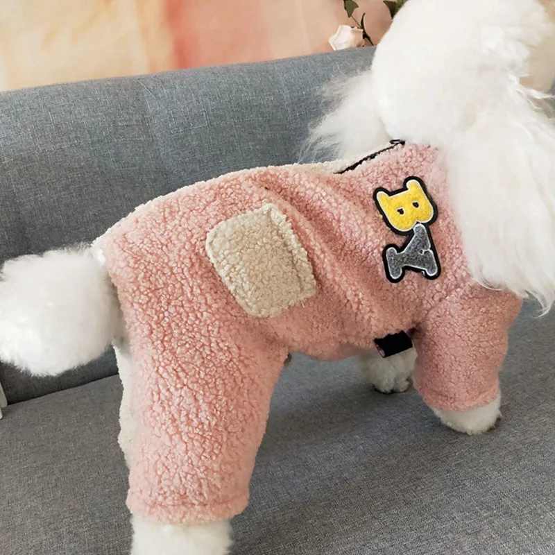 2019 Winter Pet Thickening Cashmere Velvet 4 Legged Cotton-Padded Coat For Small Medium Warm Zipper Jacket | Дом и сад